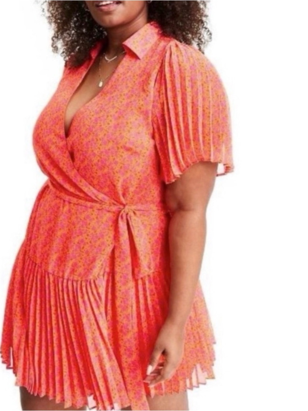 Alexis Plus vintage style pleated wrap dress | 1X